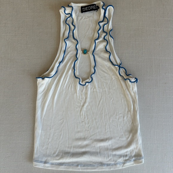 Siedres jeweled white tank top - Picture 3 of 4